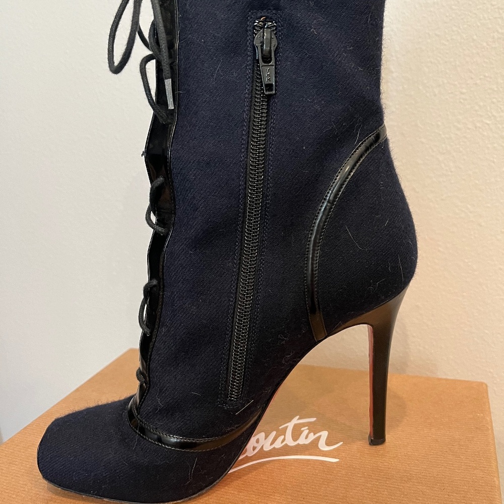 Christian Louboutin navy bootie